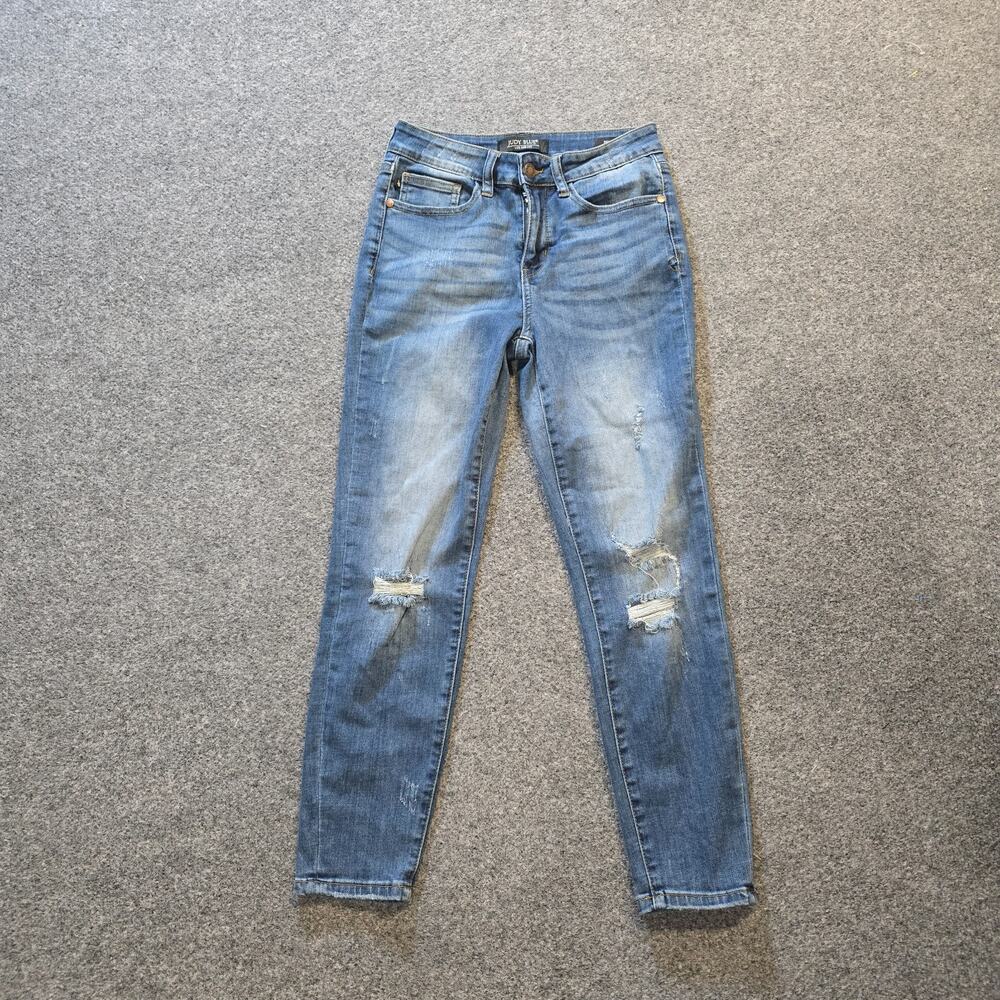 Judy Blue Jean Women Size 27 Blue Relaxed Fit Distressed Stretchy Capsule Casual
